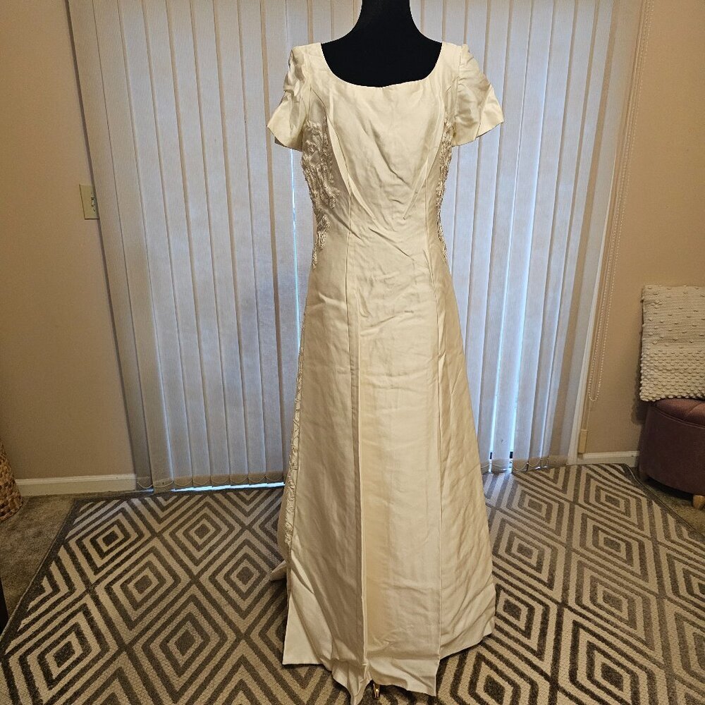 The Fiore Beige Embroidered Wedding Dress 10/12